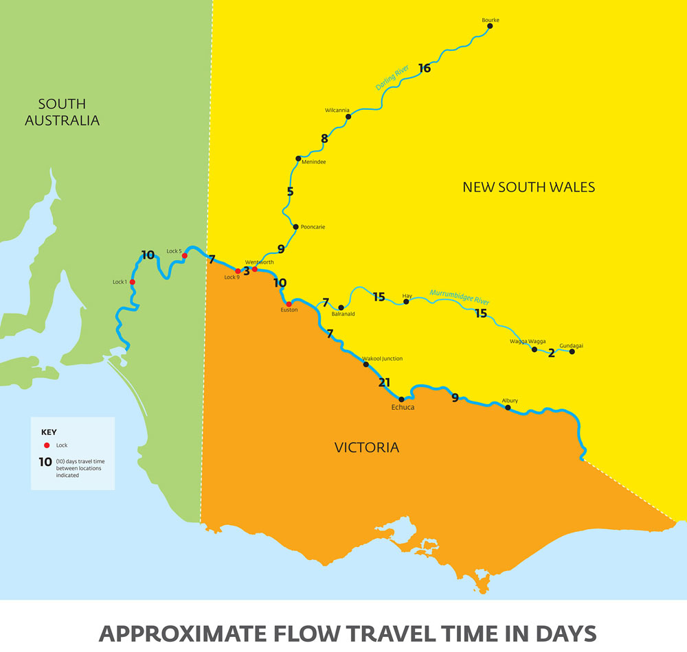 RiverMurray Flow Travel Time Map 