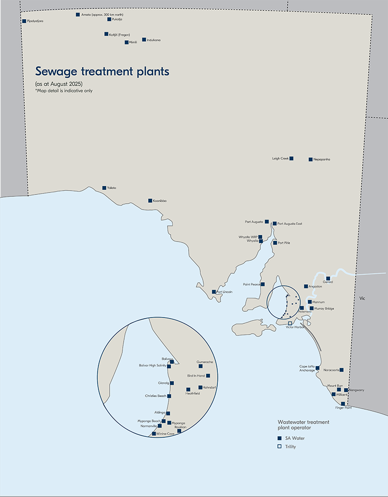 Map of our wastewater treatment plants